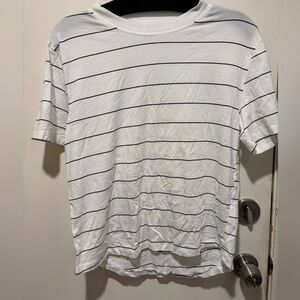 Classic White and Black Striped Women's Tee